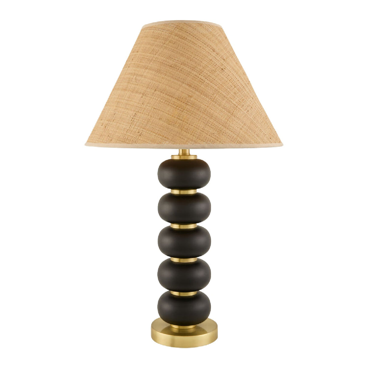Modern European furniture - Black Wooden Seagrass Table Lamp - www.oroa.com