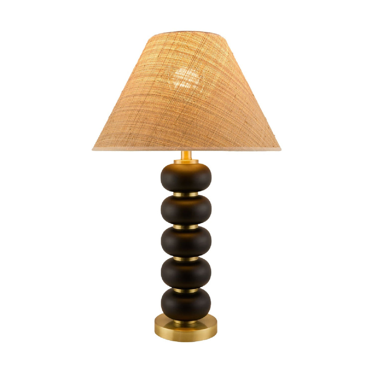 Modern European furniture - Black Wooden Seagrass Table Lamp - www.oroa.com