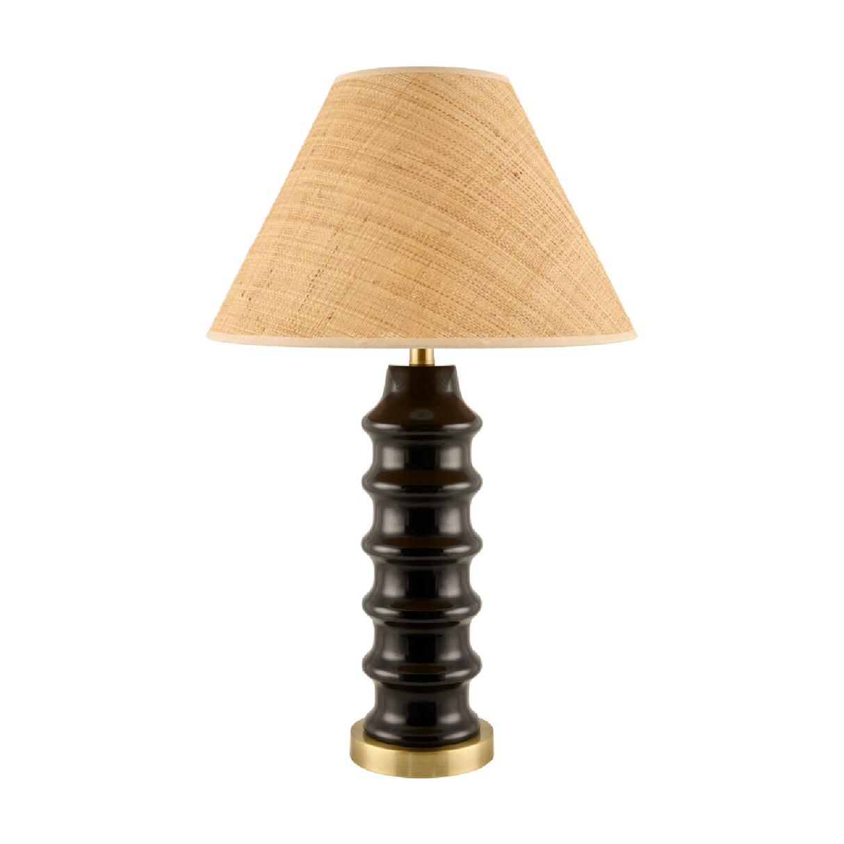 Black Ceramic Seagrass Table Lamp | Oroa.com