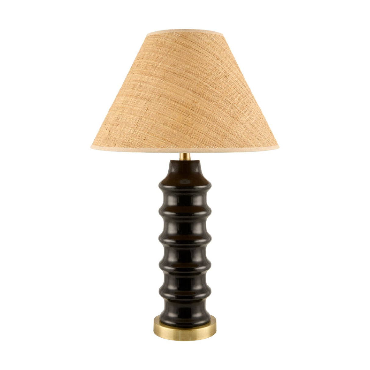 Modern European furniture - Black Ceramic Seagrass Table Lamp - www.oroa.com