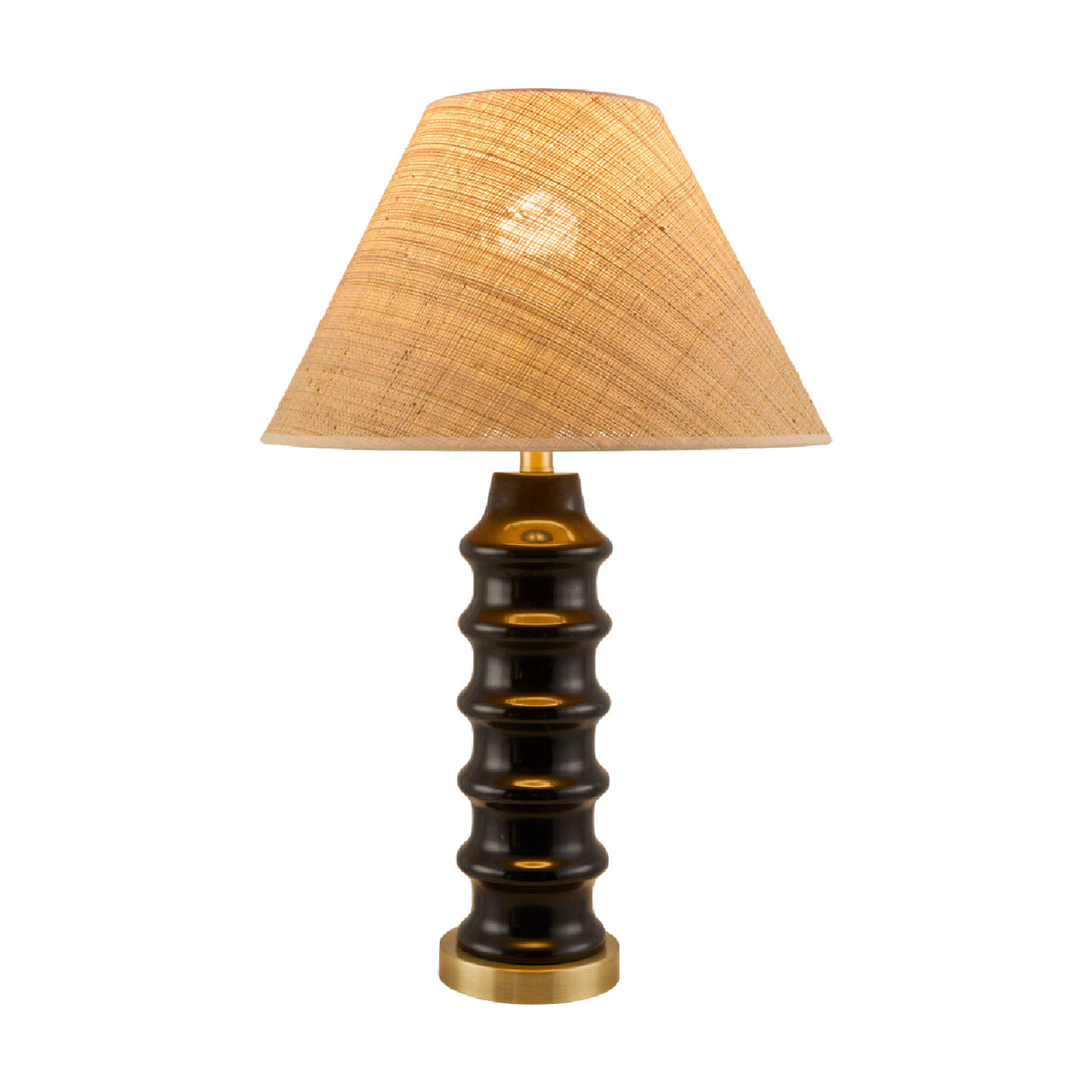 Black Ceramic Seagrass Table Lamp | Oroa.com
