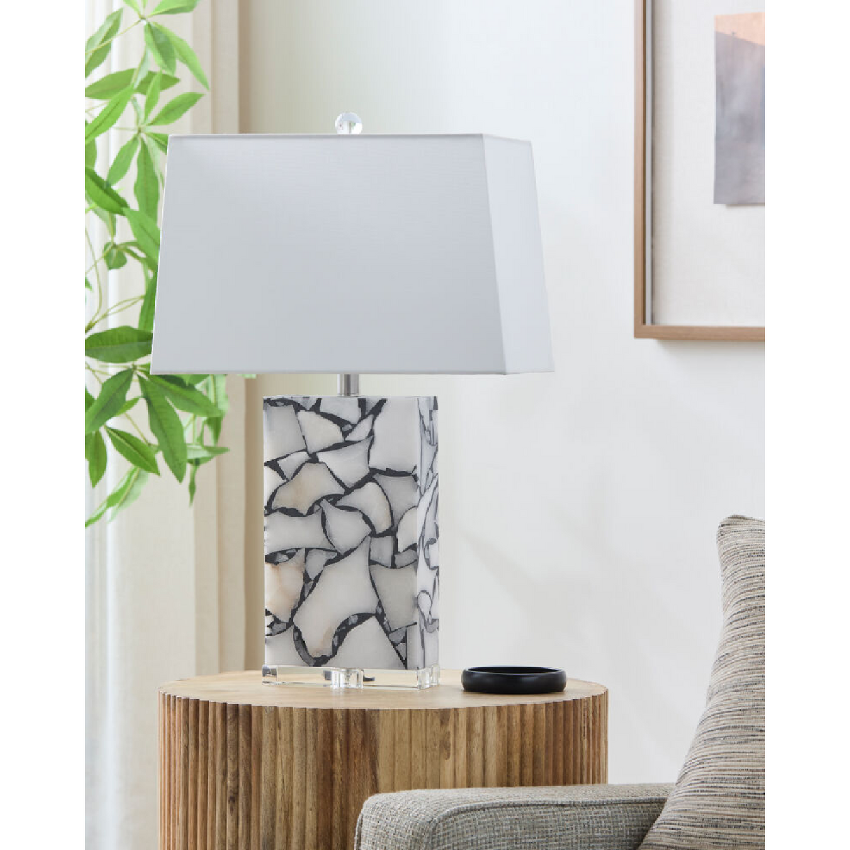 Modern European furniture - Marbled Stone Table Lamp - www.oroa.com