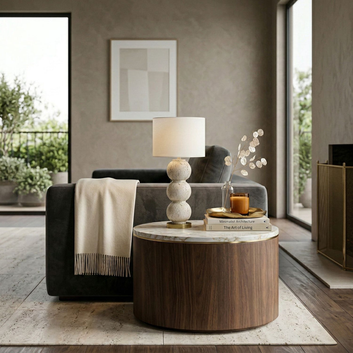 Cream Sphere Base Table Lamp | Oroa.com