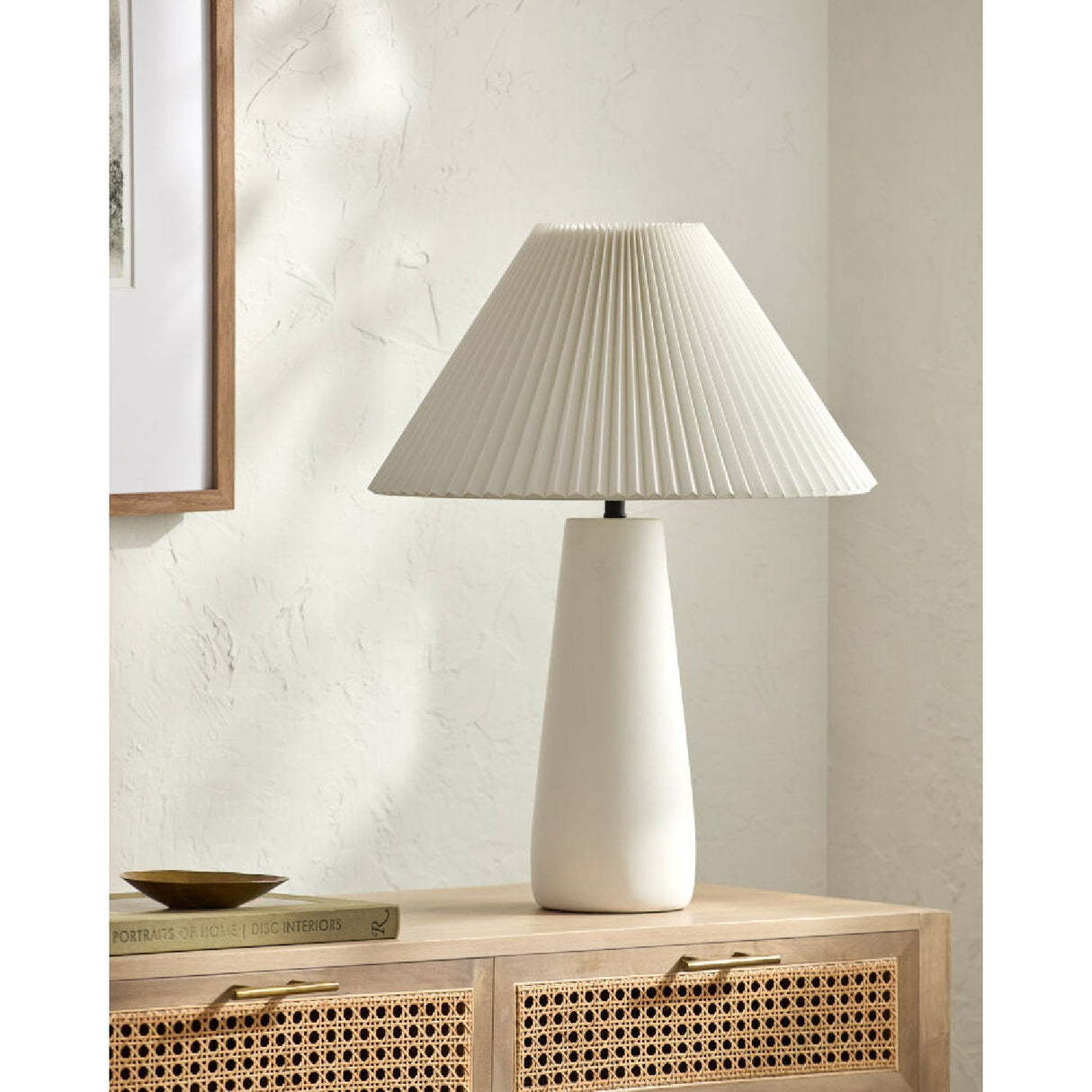 Modern European furniture - Pleated White Cotton Table Lamp - www.oroa.com