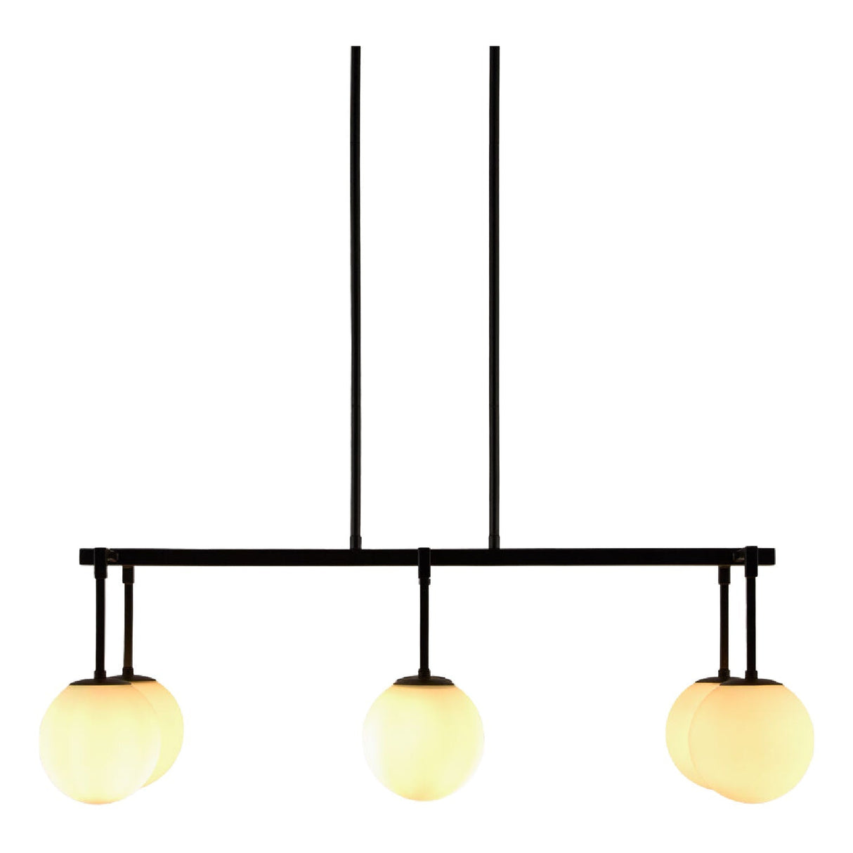 Modern European furniture - White Sphere 6-Light Linear Chandelier - www.oroa.com