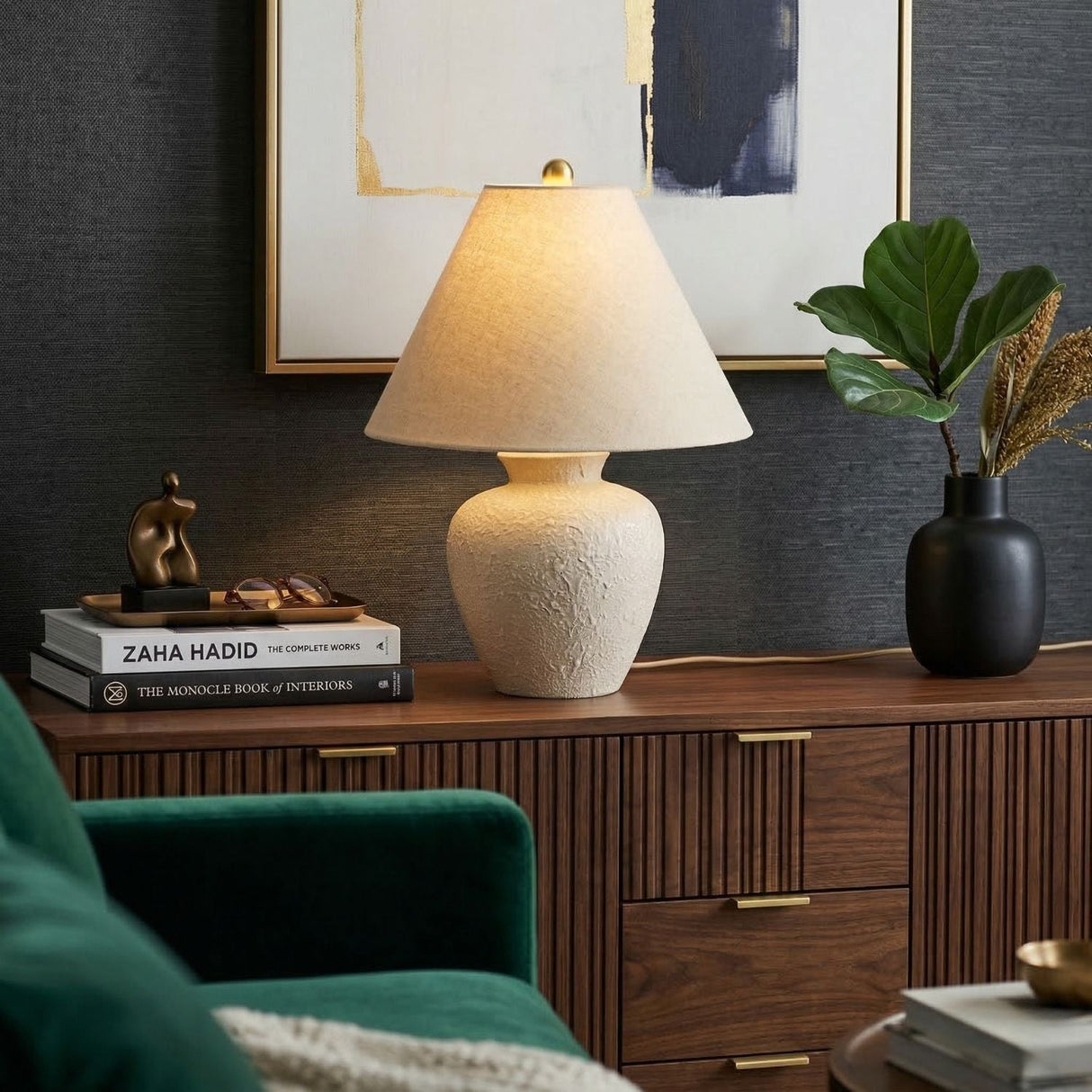 Modern European furniture - Textured Ceramic Accent Table Lamp - www.oroa.com