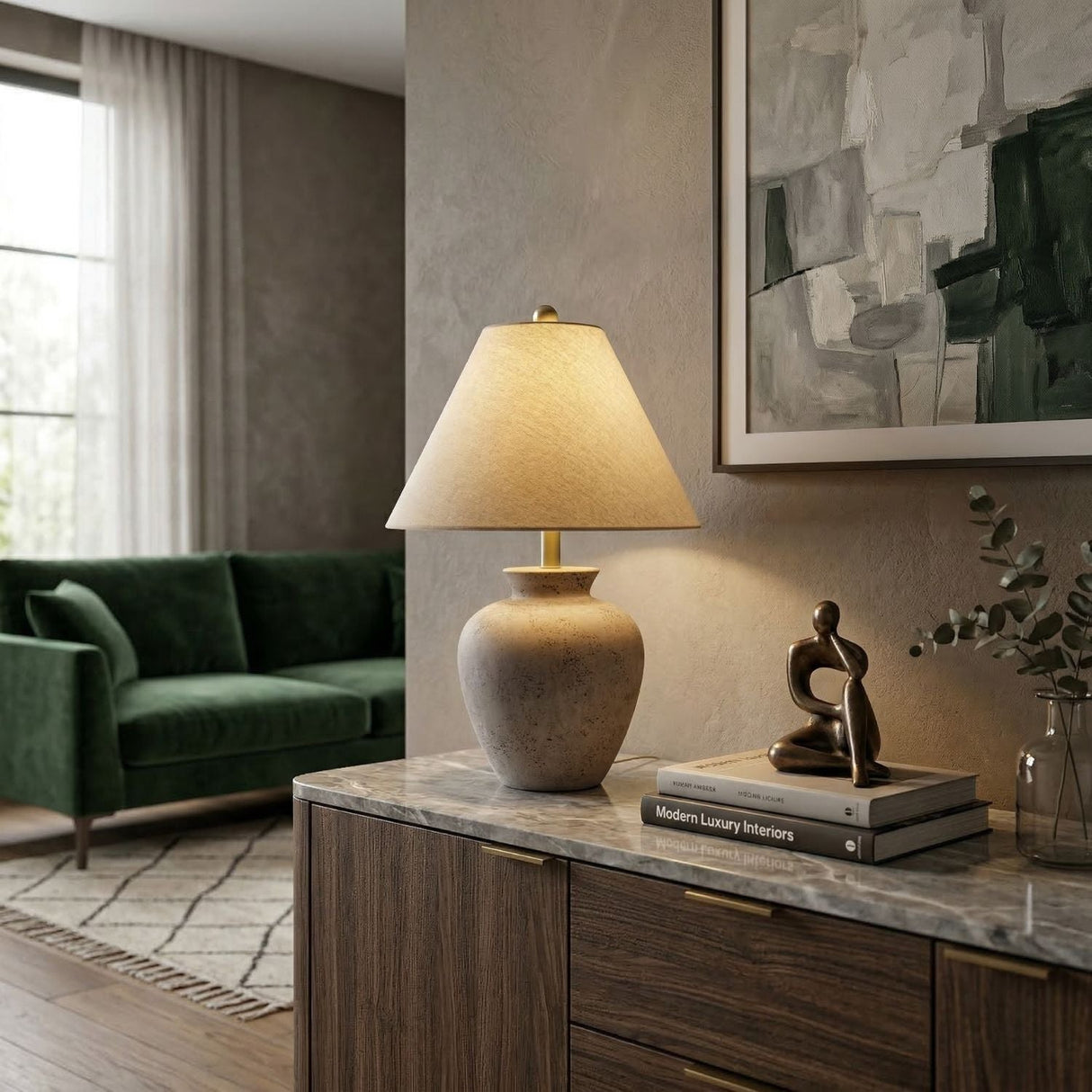 Modern European furniture - Textured Ceramic Accent Table Lamp - www.oroa.com