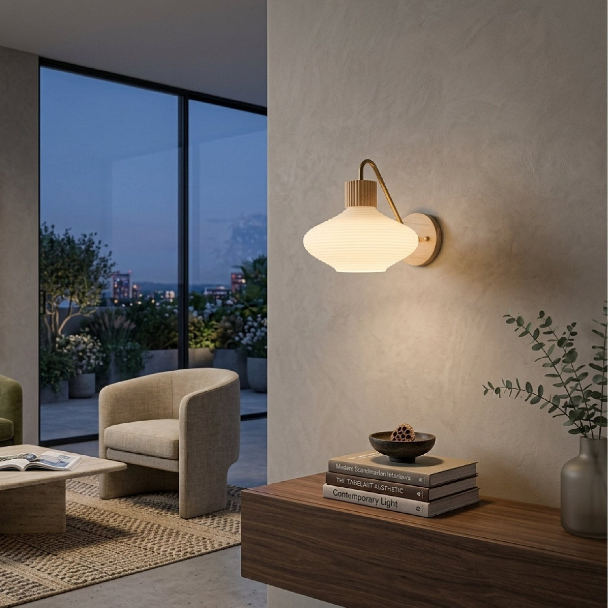 Modern European furniture - White Blown Glass Wall Lamp - www.oroa.com