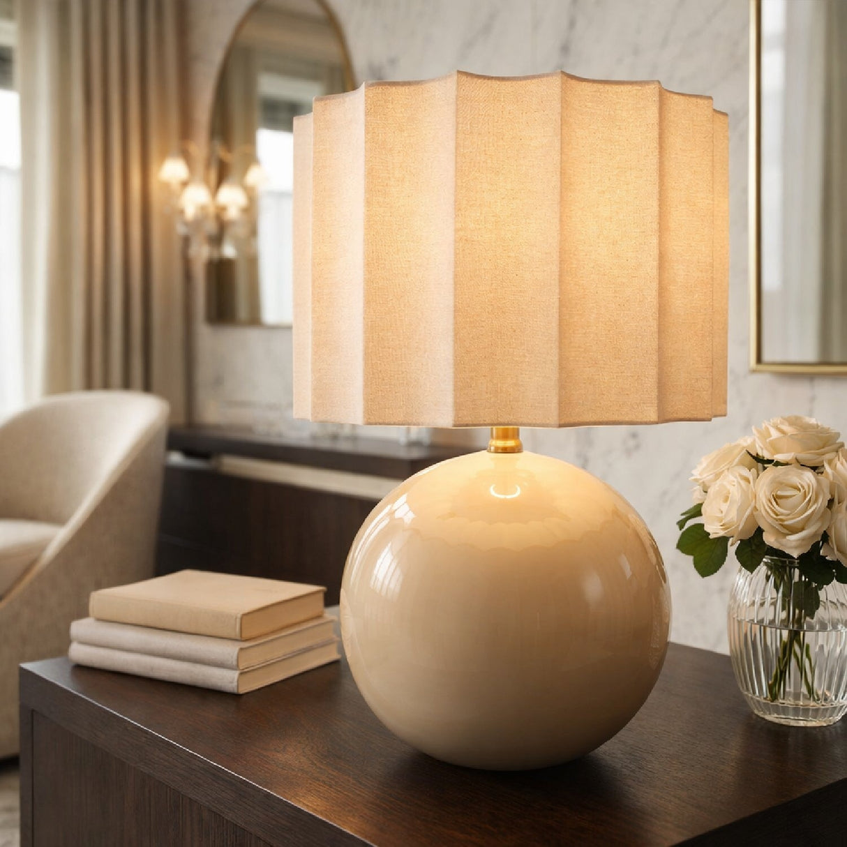Modern European furniture - High-Gloss Ceramic Table Lamp- www.oroa.com