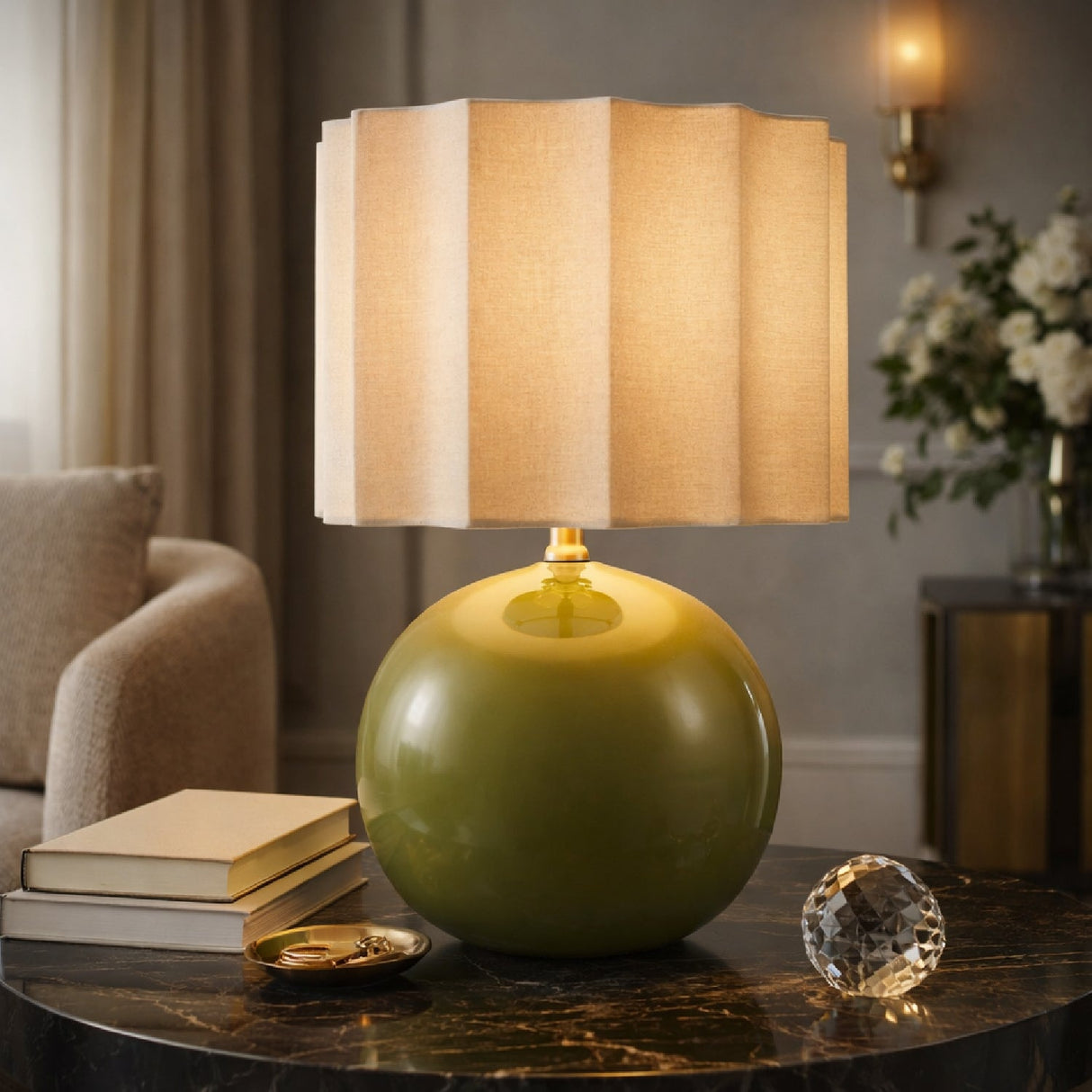 Modern European furniture - High-Gloss Ceramic Table Lamp- www.oroa.com