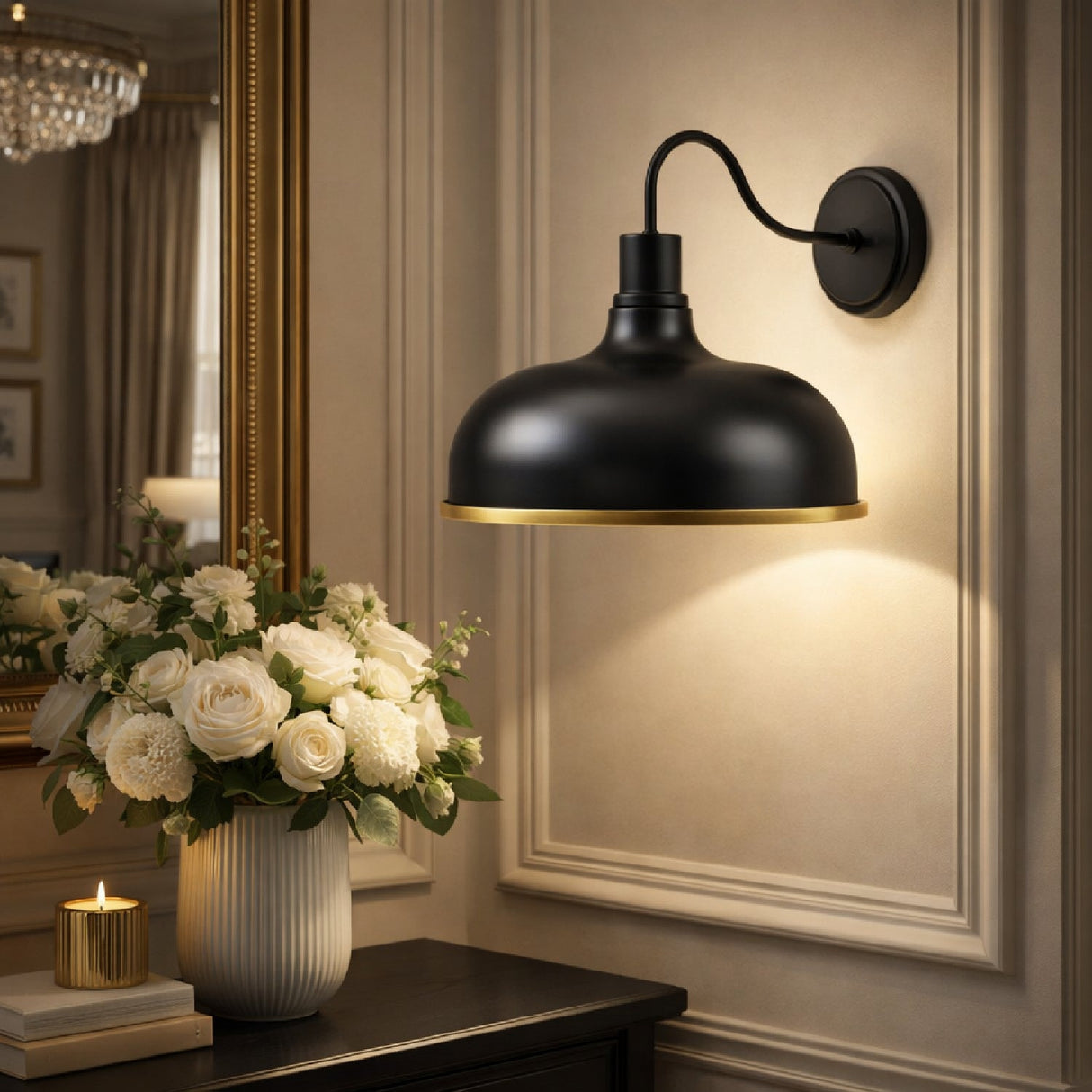 Modern European furniture - Gold Leaf Metal Wall Lamp - www.oroa.com