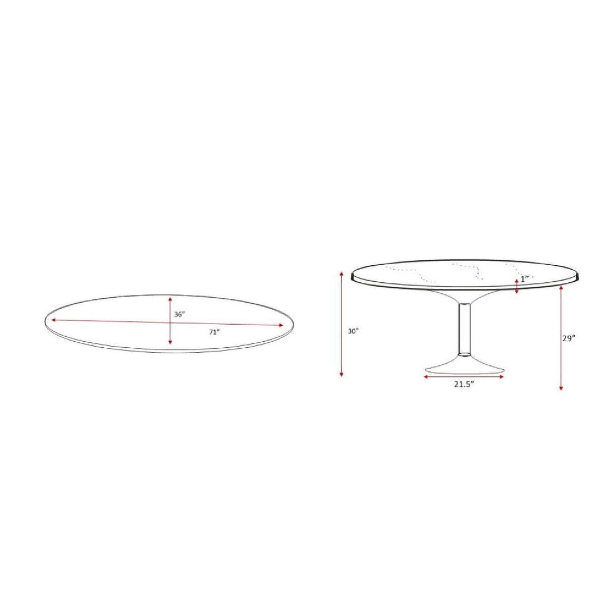 Modern furniture - Oval Pedestal Dining Table - www.oroa.com