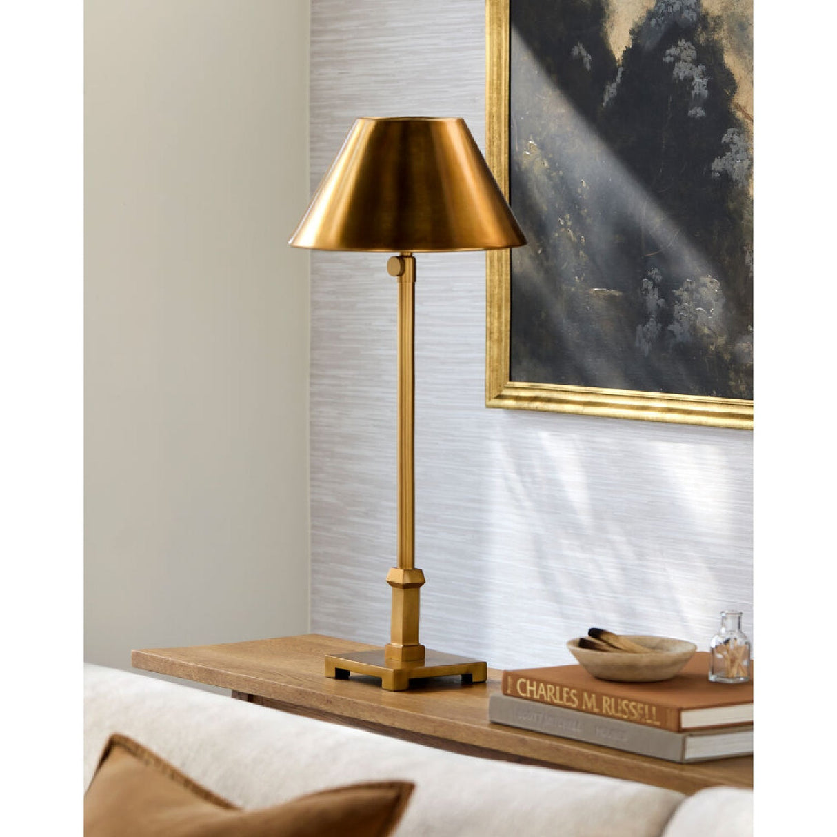 Modern European furniture - Antique Gold Accent Table Lamp (2) - www.oroa.com