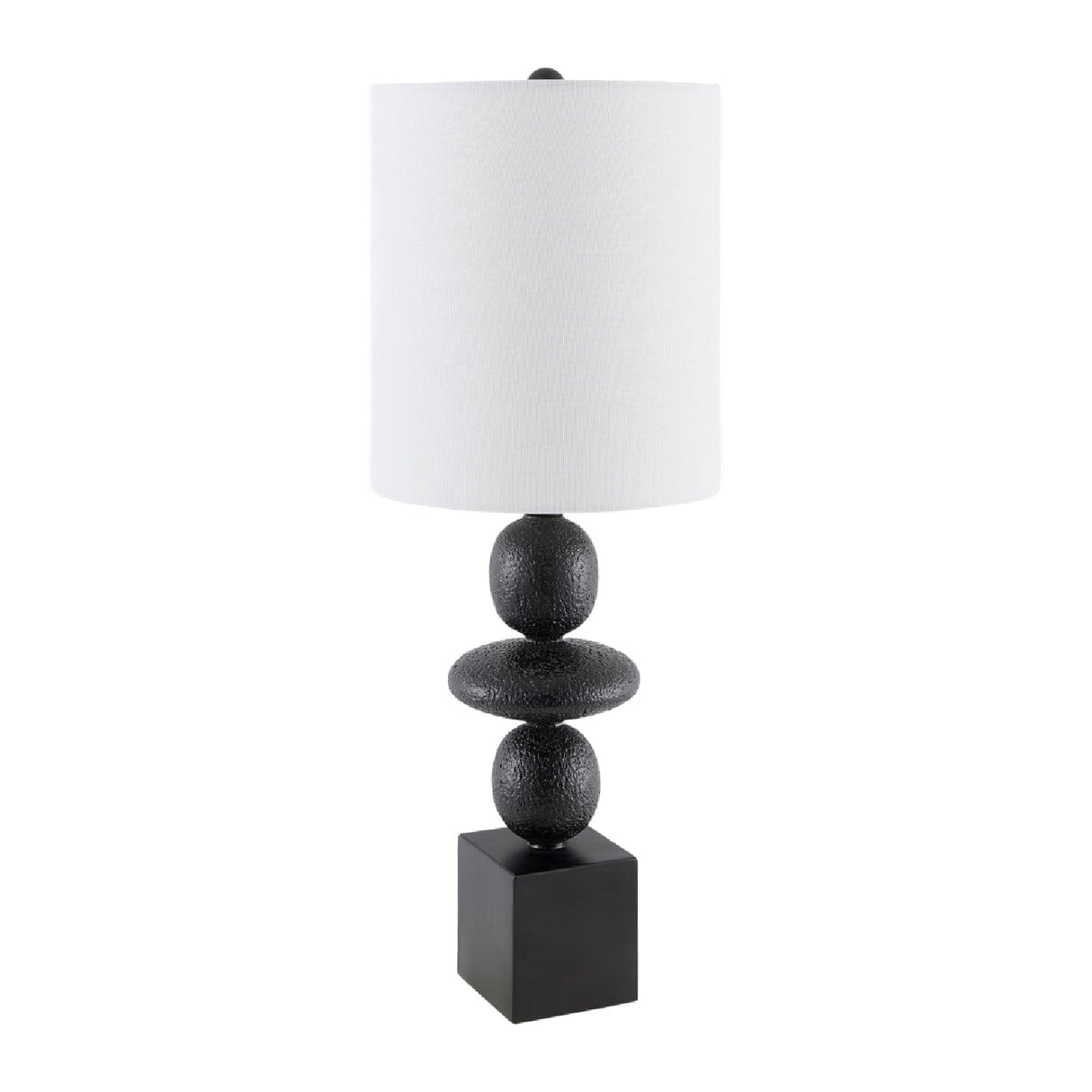 Modern European furniture - Geometric Stacked Linen Table Lamp - www.oroa.com