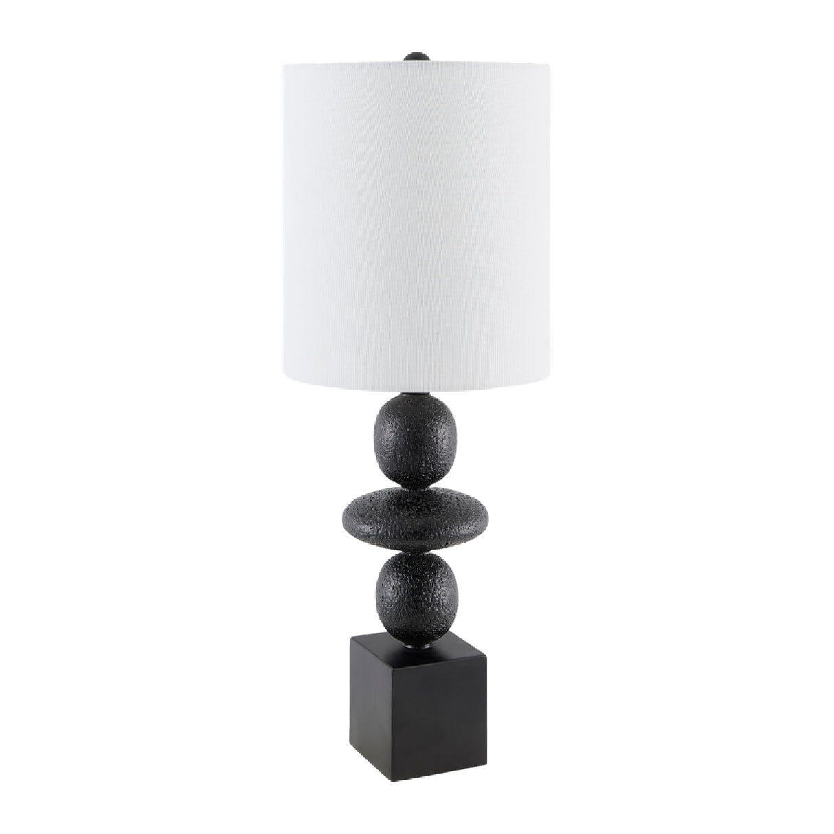 Geometric Stacked Linen Table Lamp | Oroa.com