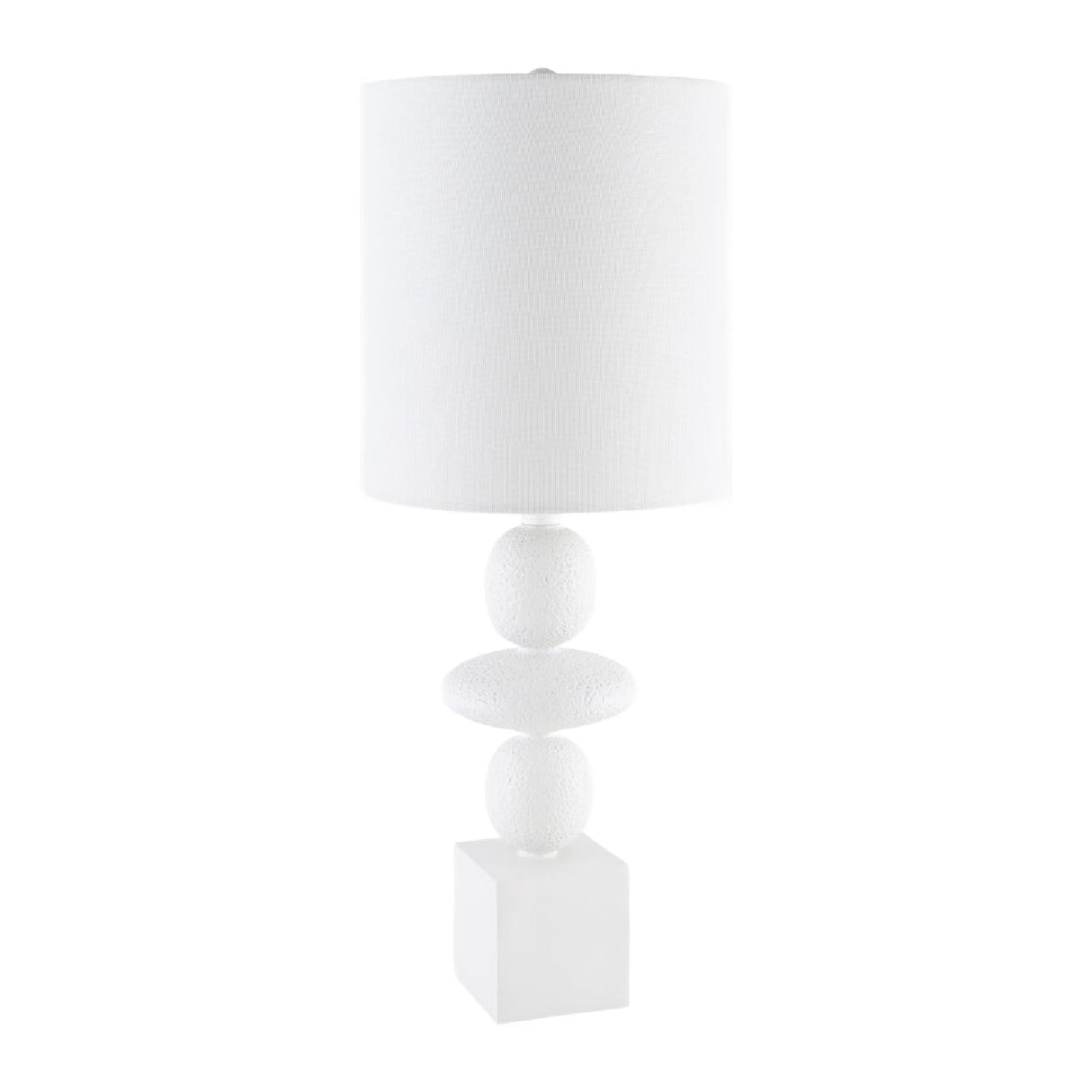 Modern European furniture - Geometric Stacked Linen Table Lamp - www.oroa.com