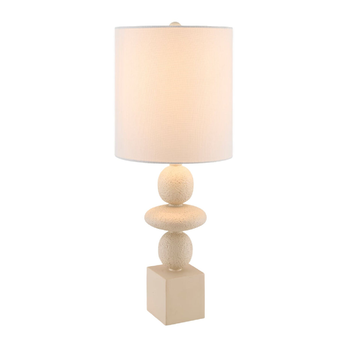 Modern European furniture - Geometric Stacked Linen Table Lamp - www.oroa.com