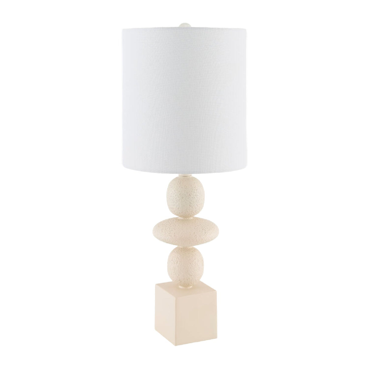 Modern European furniture - Geometric Stacked Linen Table Lamp - www.oroa.com