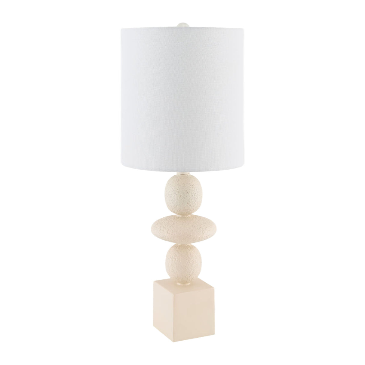 Geometric Stacked Linen Table Lamp | Oroa.com