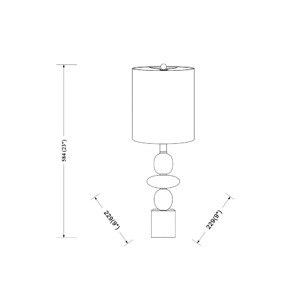 Geometric Stacked Linen Table Lamp | Oroa.com