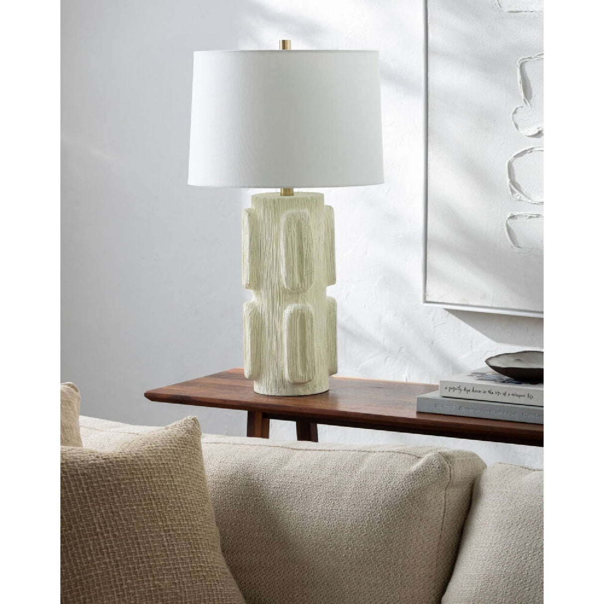 Modern European furniture - Painted Ivory Accent Table Lamp - www.oroa.com