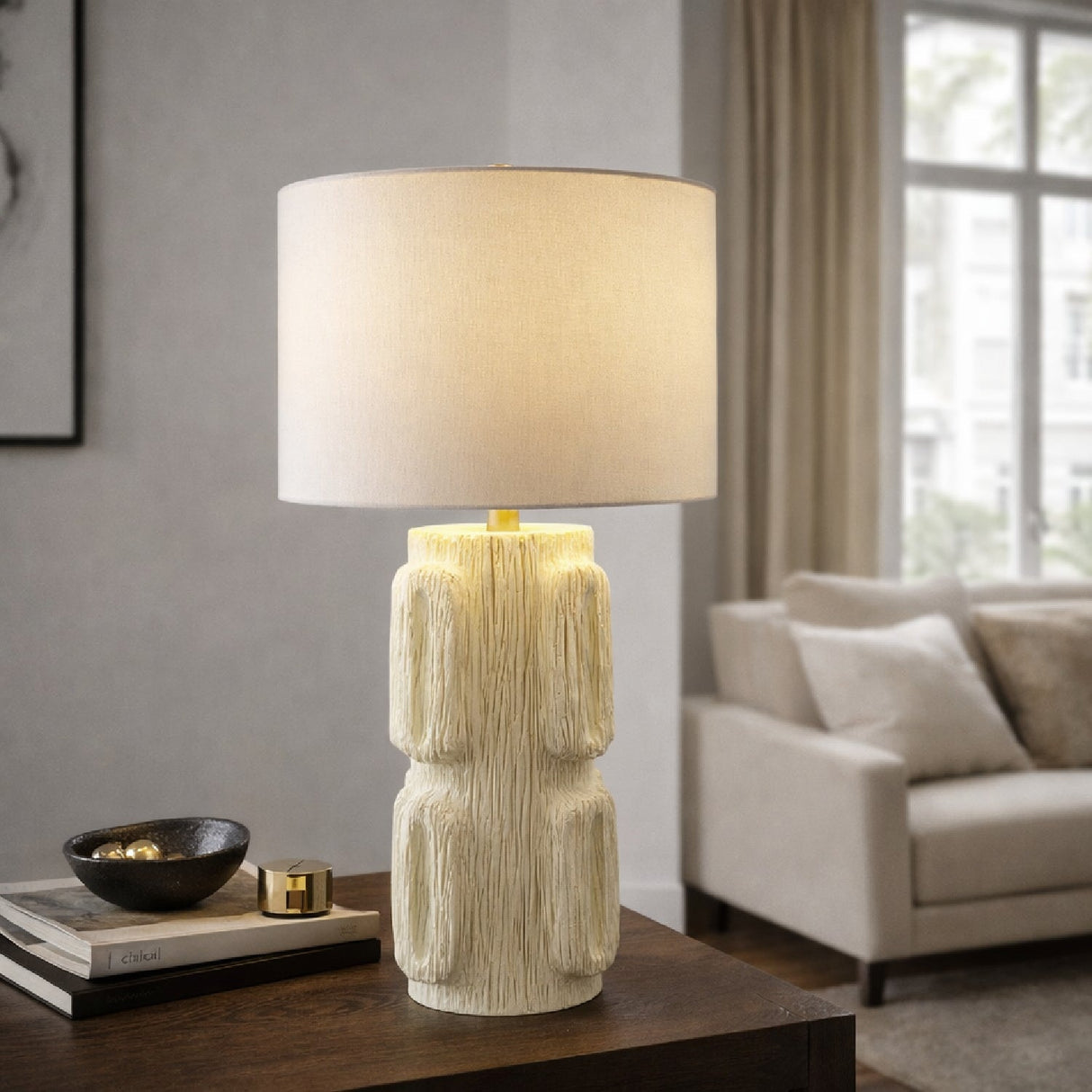 Modern European furniture - Painted Ivory Accent Table Lamp - www.oroa.com