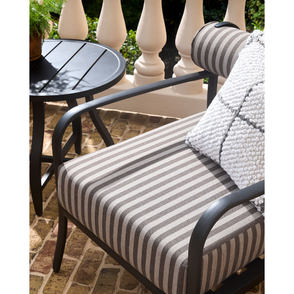 Modern European furniture - Black Aluminum Outdoor Accent Chair - www.oroa.com