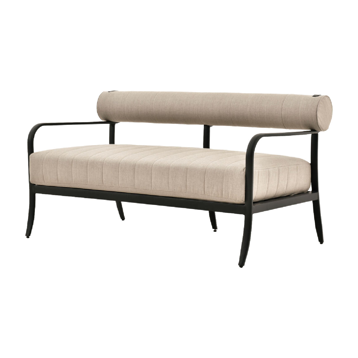 Modern European furniture - Black Aluminum Outdoor Loveseat - www.oroa.com