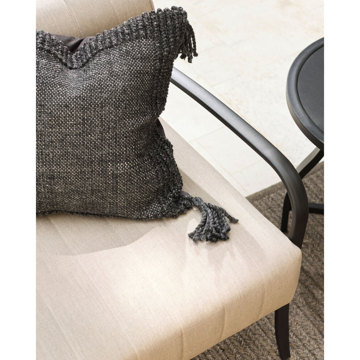 Modern European furniture - Black Aluminum Outdoor Loveseat - www.oroa.com