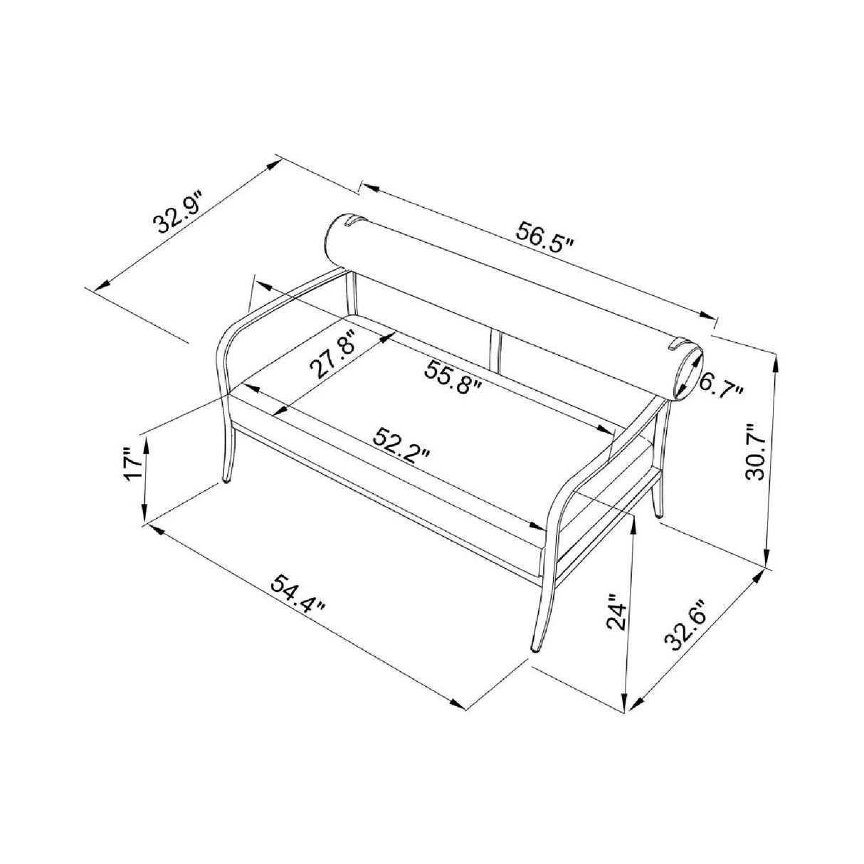 Modern European furniture - Black Aluminum Outdoor Loveseat - www.oroa.com