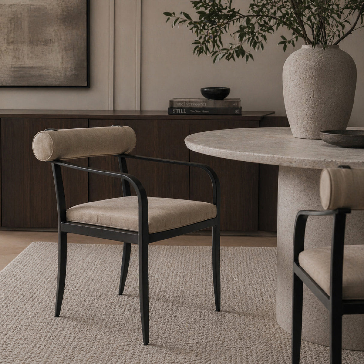 Modern European furniture - Black Aluminum Outdoor Dining Chair - www.oroa.com