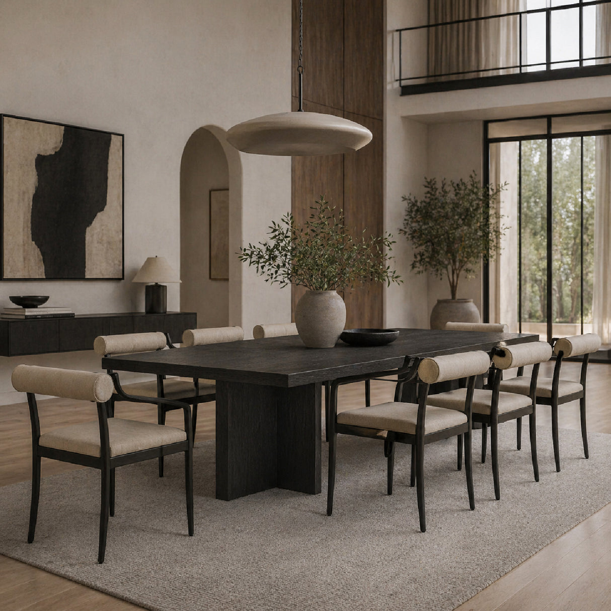 Modern European furniture - Black Aluminum Outdoor Dining Chairs (2) - www.oroa.com