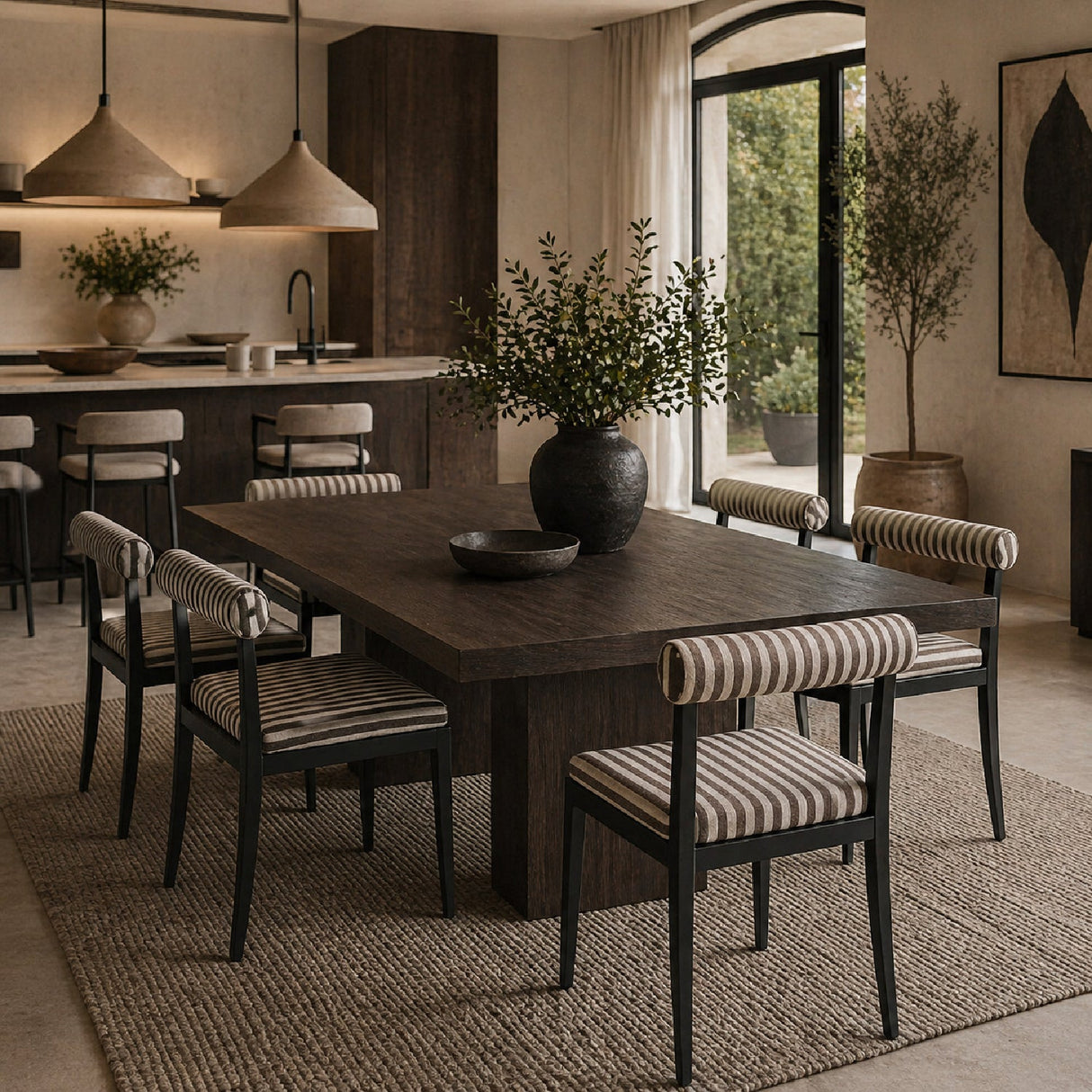 Modern European furniture - Black Aluminum Outdoor Dining Chairs (2) - www.oroa.com