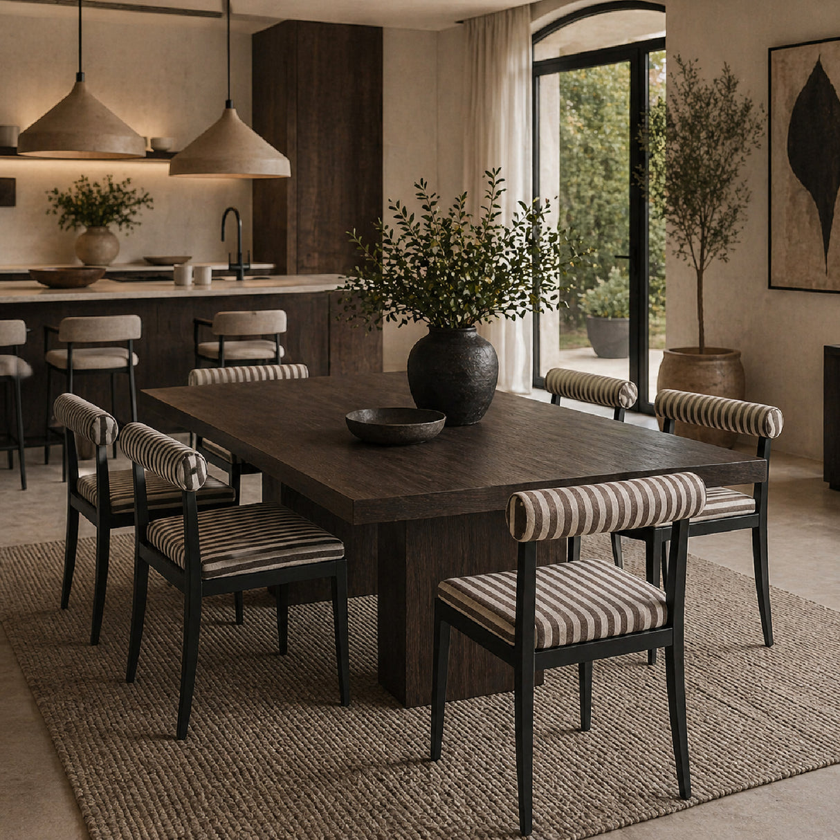 Modern European furniture - Black Aluminum Outdoor Dining Chairs (2) - www.oroa.com