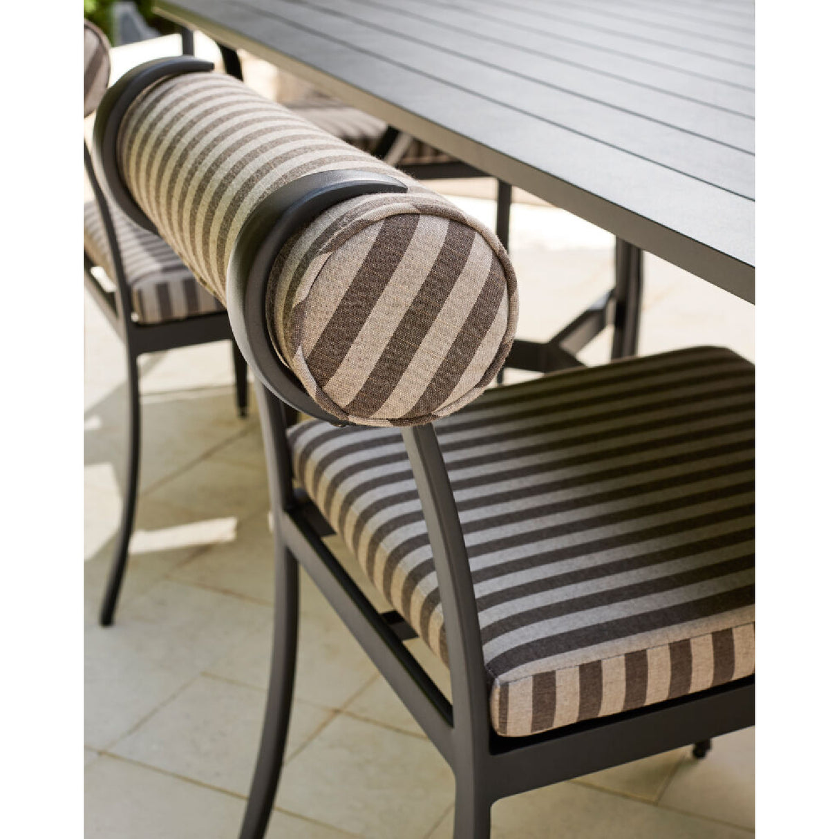 Modern European furniture - Black Aluminum Outdoor Dining Chairs (2) - www.oroa.com
