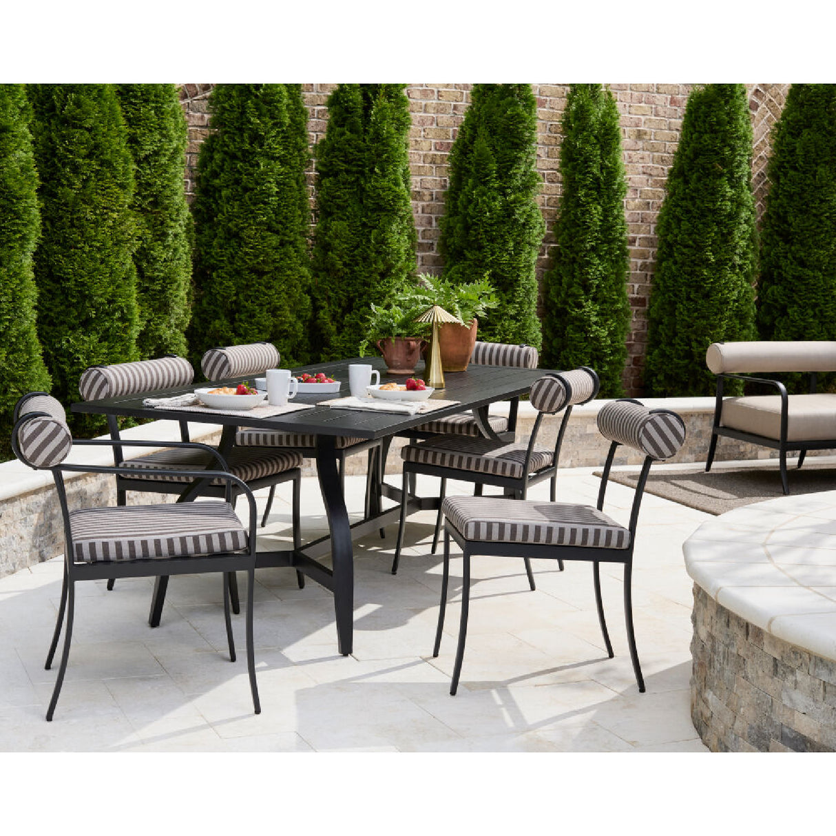 Modern European furniture - Black Aluminum Outdoor Dining Chairs (2) - www.oroa.com