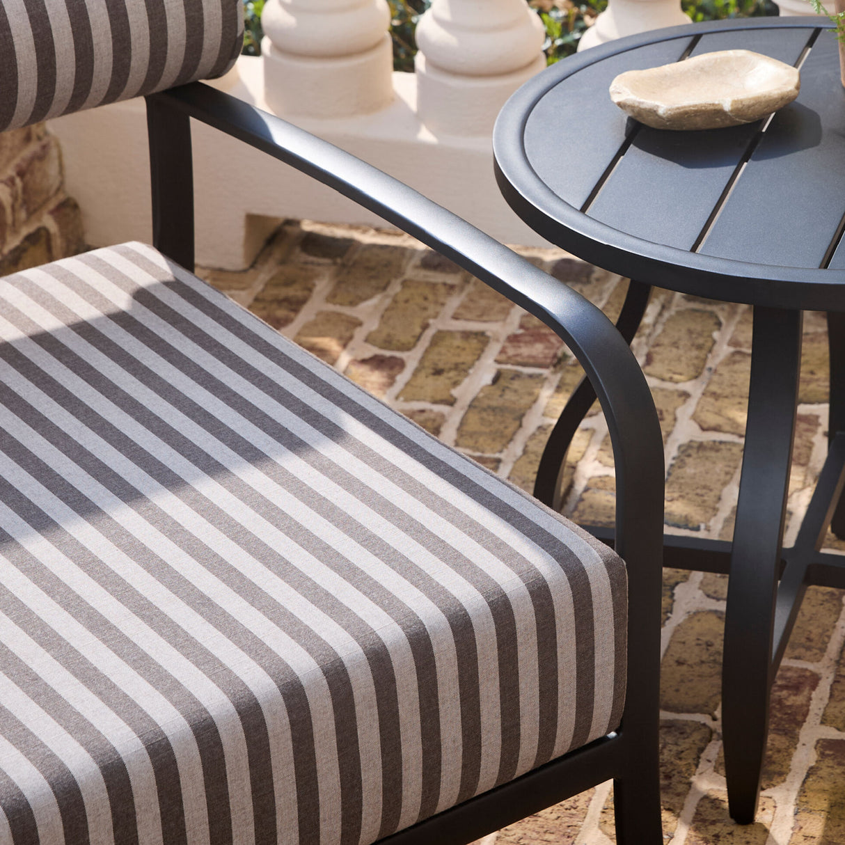 Modern European furniture - Black Aluminum Outdoor End Table - www.oroa.com