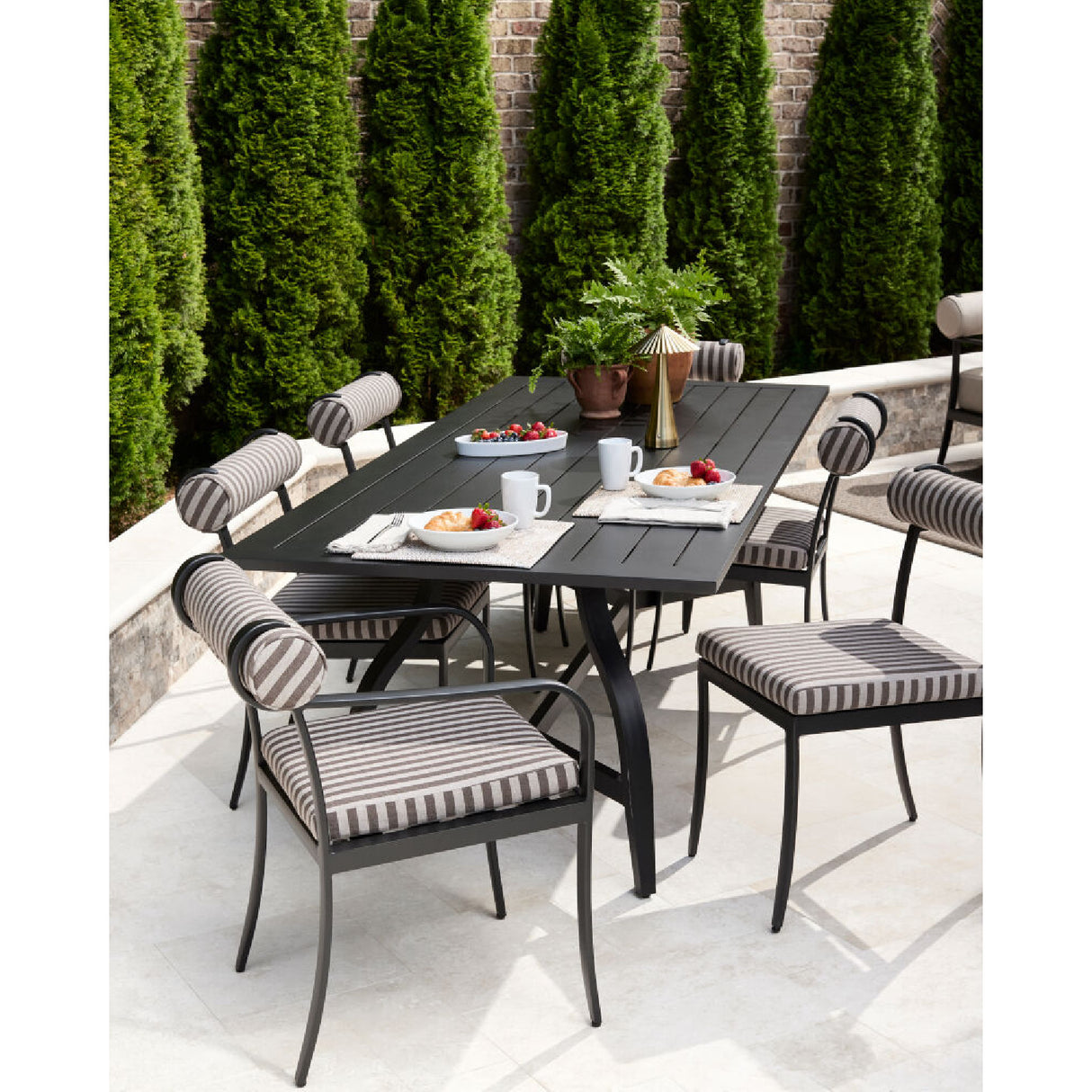 Modern European furniture - Black Aluminum Outdoor Dining Table - www.oroa.com | Oroa.com