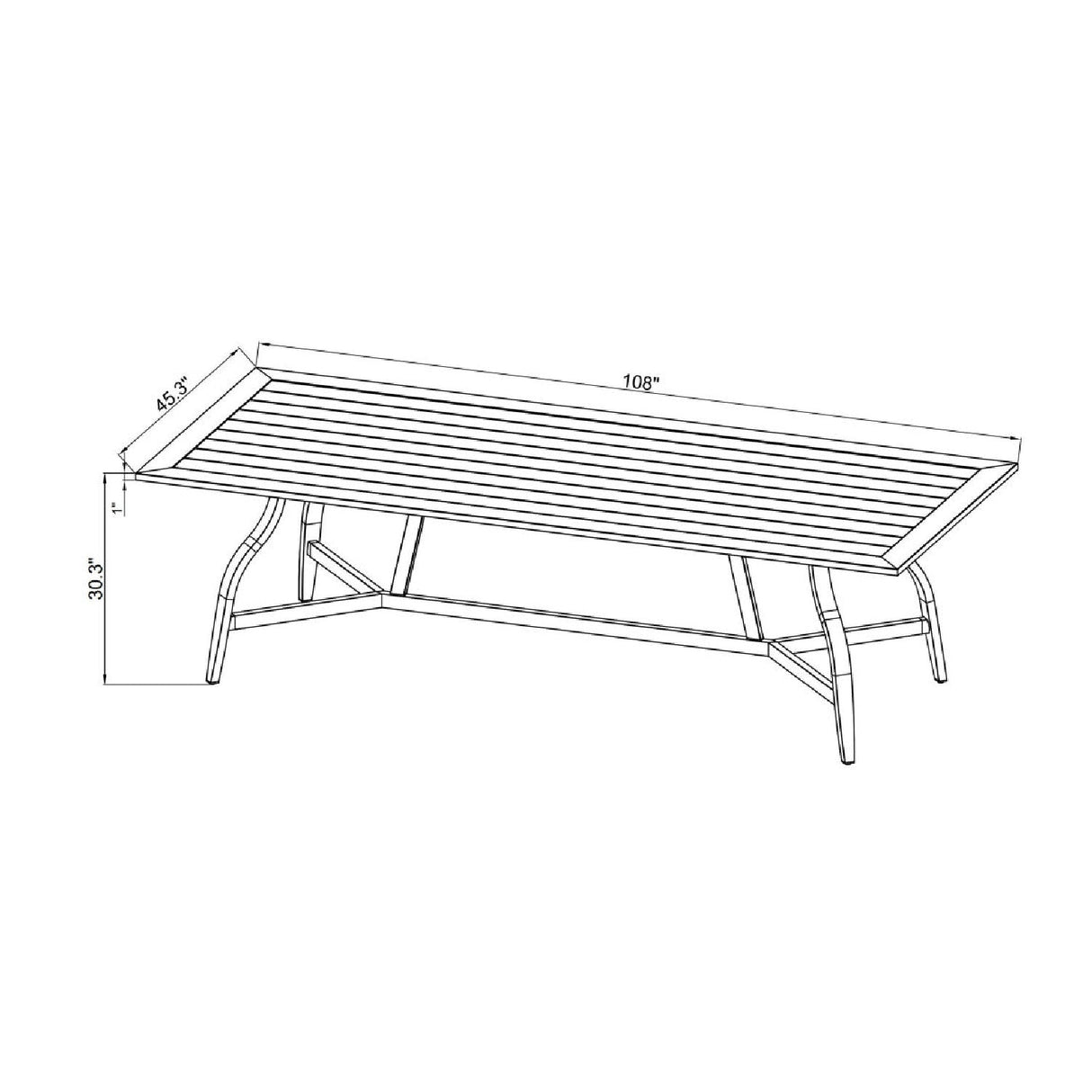 Modern European furniture - Black Aluminum Outdoor Dining Table - www.oroa.com