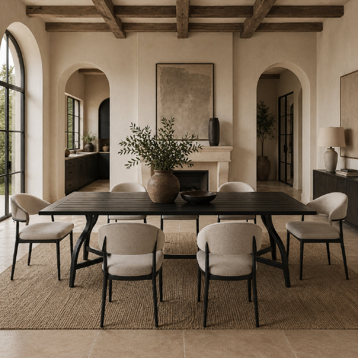 Modern European furniture - Black Aluminum Outdoor Dining Table - www.oroa.com | Oroa.com
