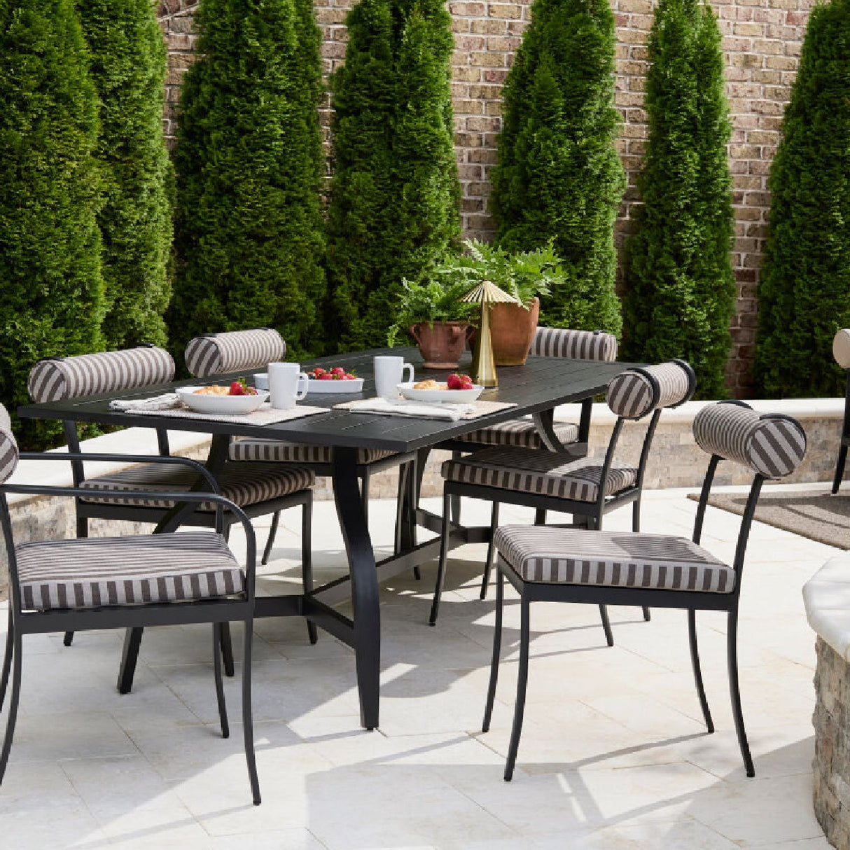 Modern European furniture - Black Aluminum Outdoor Dining Table - www.oroa.com