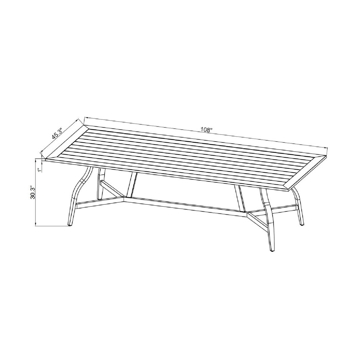 Modern European furniture - Black Aluminum Outdoor Dining Table - www.oroa.com