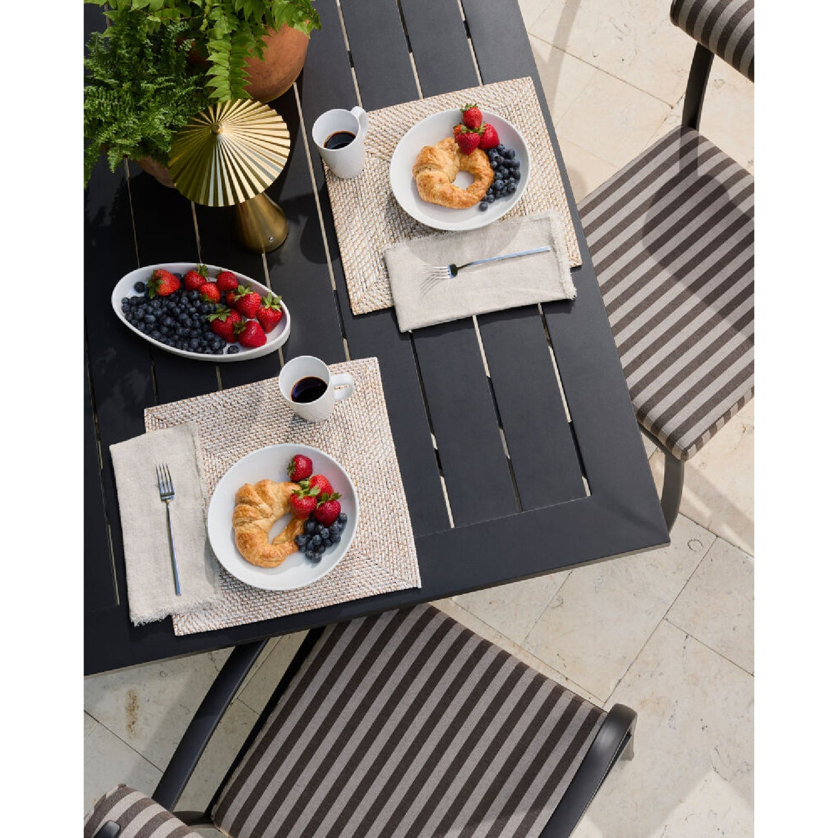Modern European furniture - Black Aluminum Outdoor Dining Table - www.oroa.com