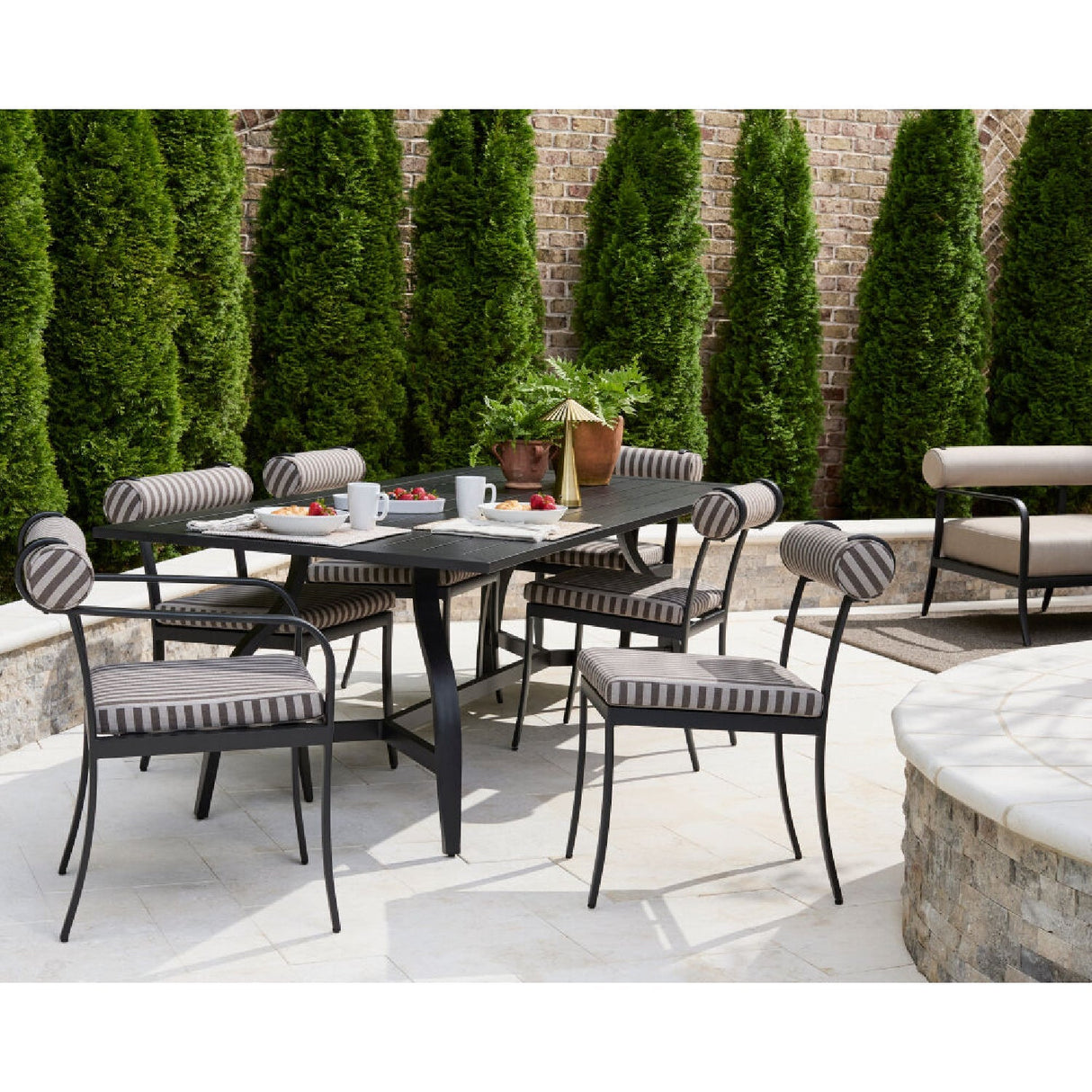 Modern European furniture - Black Aluminum Outdoor Dining Table - www.oroa.com