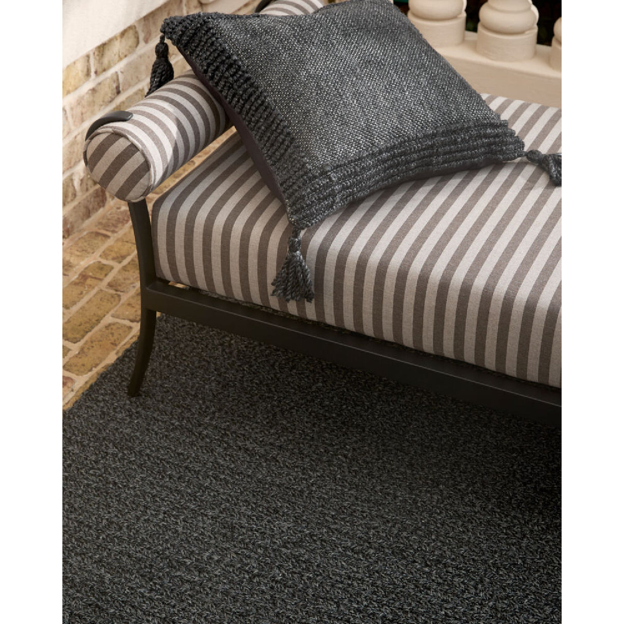 Modern European furniture - Black Aluminum Outdoor Bench - www.oroa.com