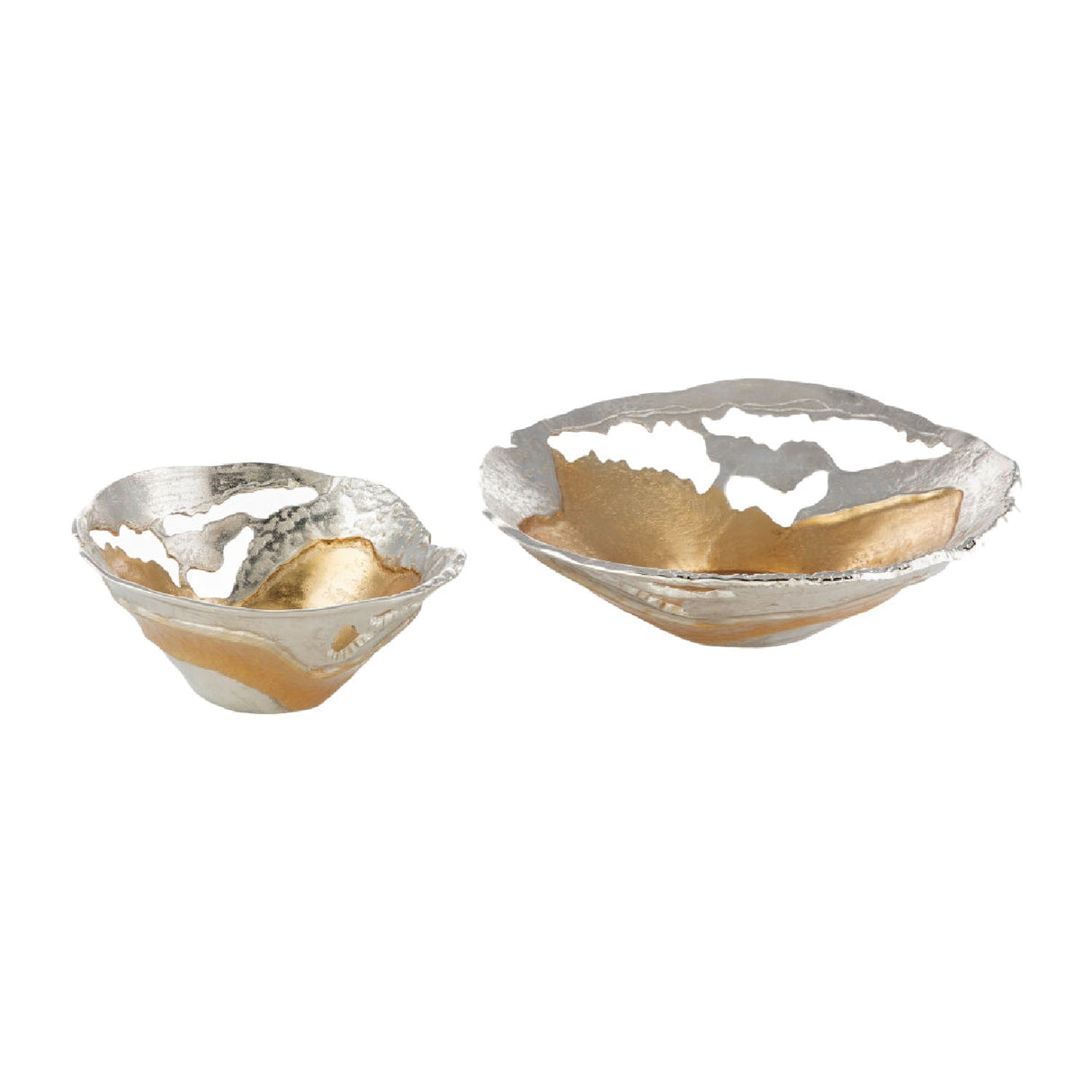 Modern European furniture - Antiqued Aluminum Decorative Bowls (2) - www.oroa.com