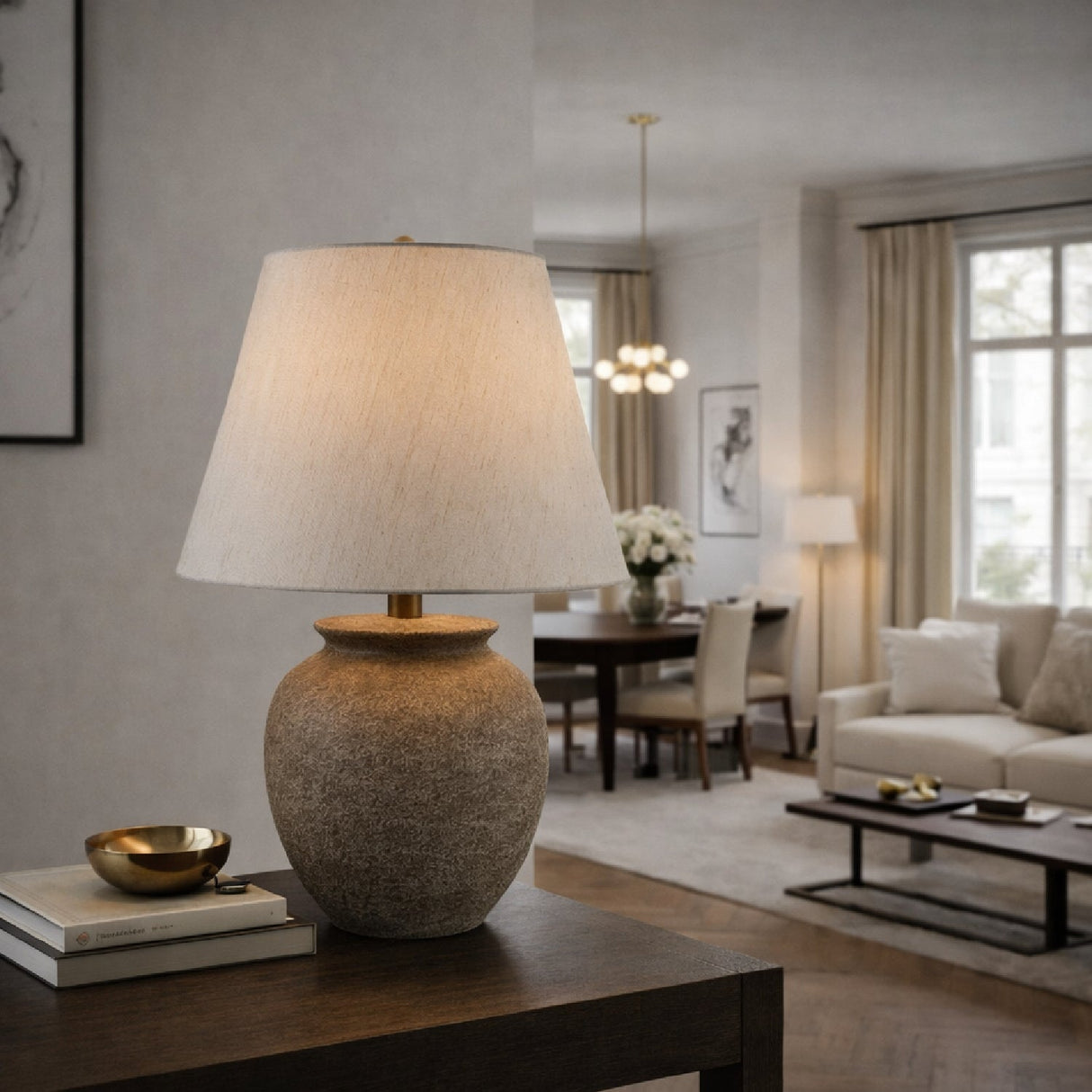 Modern European furniture - Gray Ceramic Accent Table Lamp - www.oroa.com