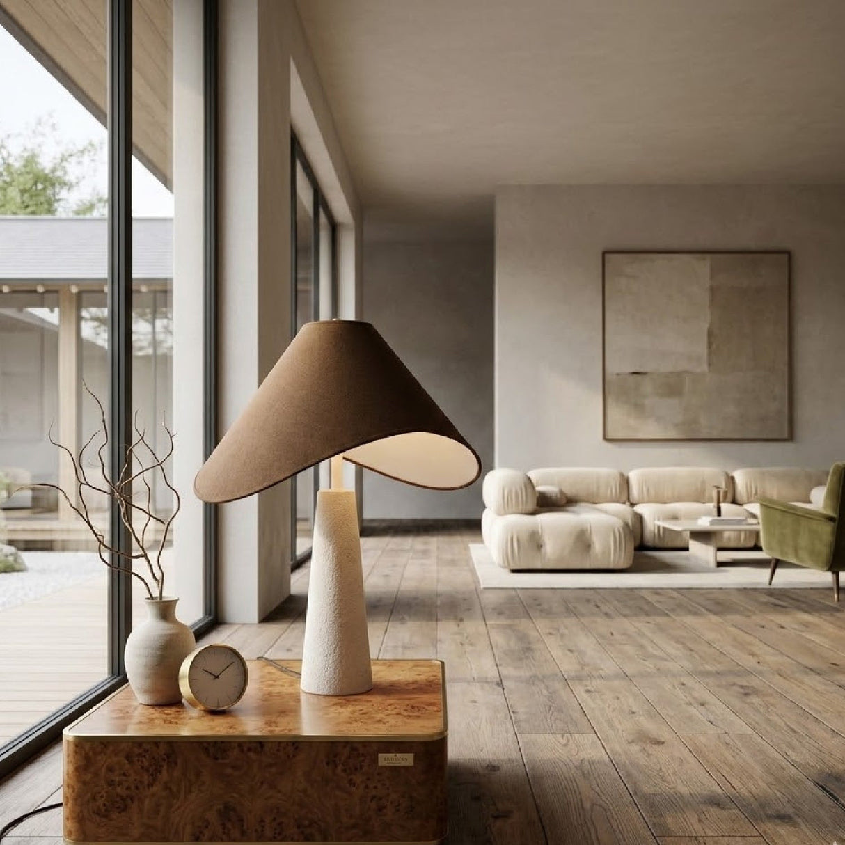 Modern European furniture - Tan Shade Accent Table Lamp - www.oroa.com
