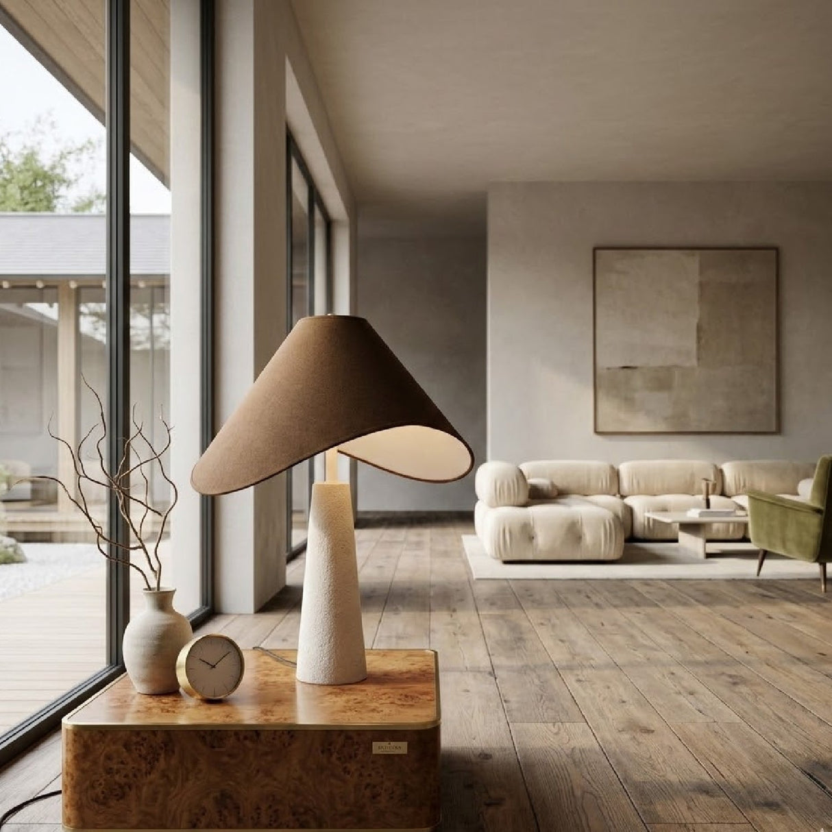 Modern European furniture - Tan Shade Accent Table Lamp - www.oroa.com
