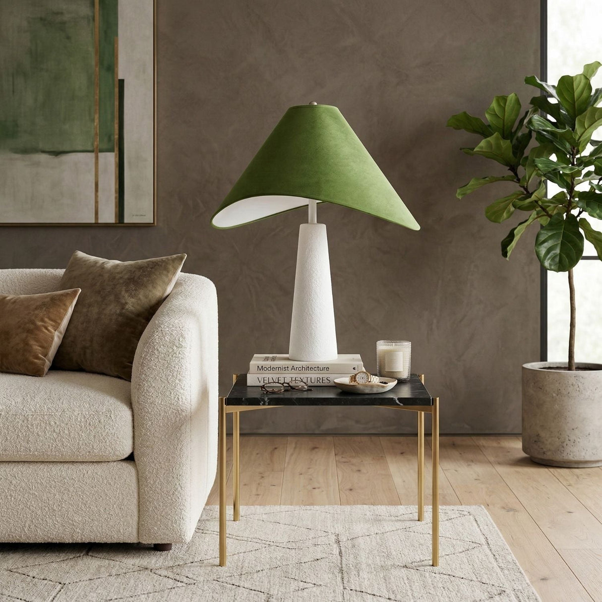 Modern European furniture - Cotton Shade Accent Table Lamp - www.oroa.com